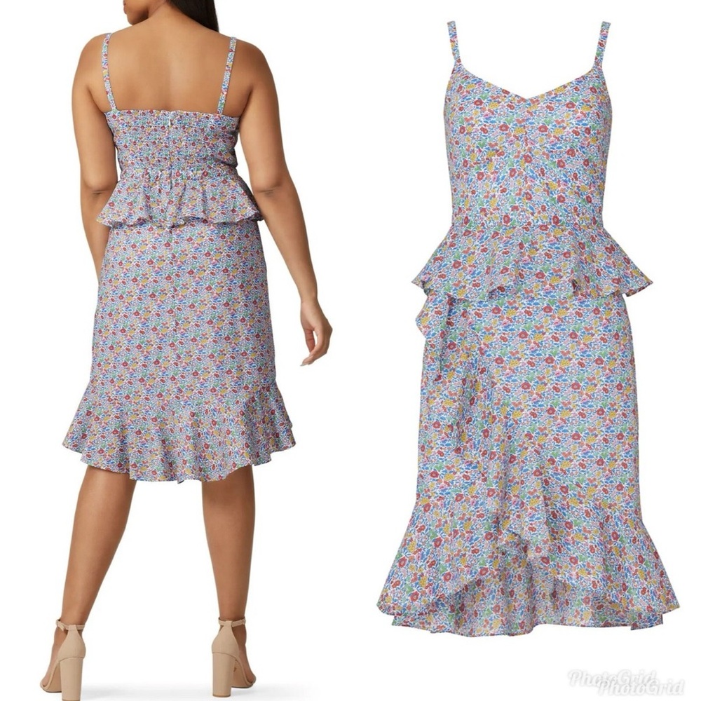 Jcrew Floral Ruffle Dress